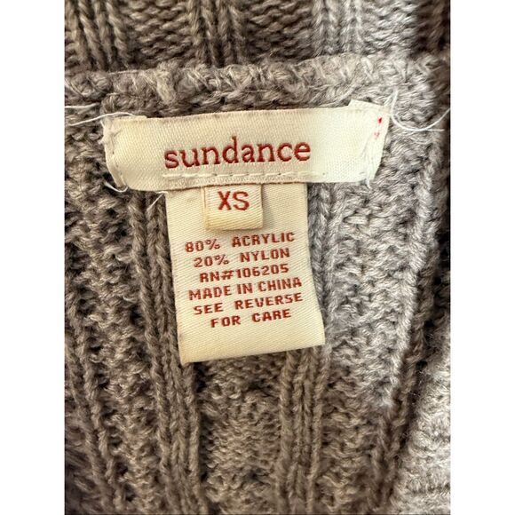 Sundance Shawl Longline Cardigan Cable Knit Sweater Neutral Open Front Neutral B - Picture 2 of 3